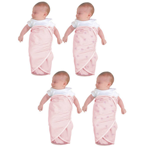 4pc The First Years Easy Wrap Swaddlers - Pink Butterfly