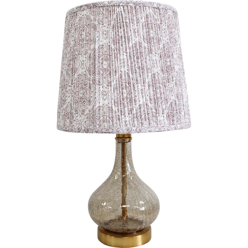 LVD Farrow Glass/Metal/Linen 77.5cm Lamp Home/Office Table Decor - Amber 