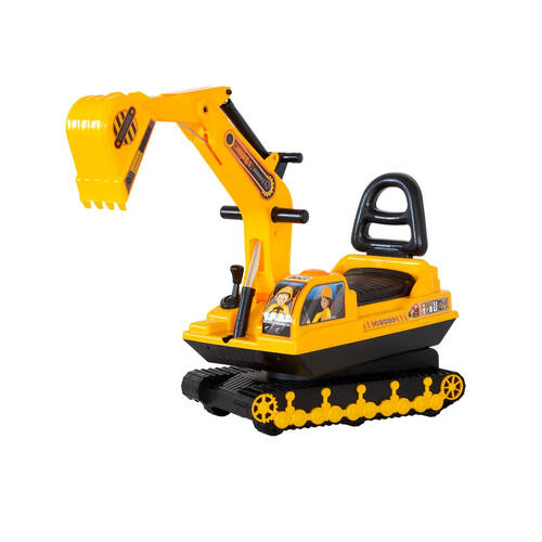 Lenoxx Kids Manual Ride-on Excavator w/Sturdy Track & Dual Levers 3y+ Yellow
