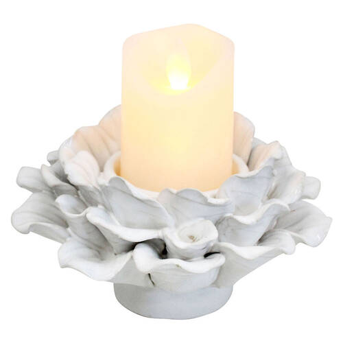 LVD Echeveria Ceramic Tealight Candle Holder 14.5x9cm - Ivory