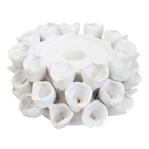LVD Succulent Bell Ceramic Taper/Stick Candle Holder 17x9cm - Ivory