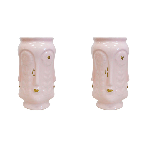 2PK LVD Ceramic Flower Vase Sunflower Kiss Crepe Decorative Home Decor