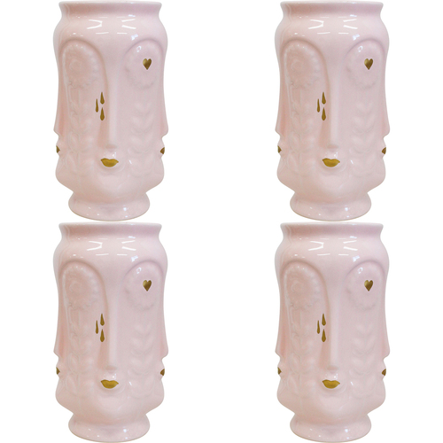 4PK LVD Ceramic Flower Vase Sunflower Kiss Crepe Decorative Home Decor