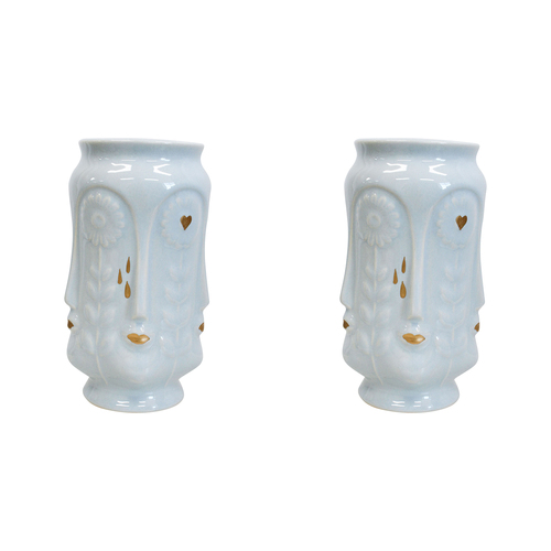 2PK LVD Ceramic Flower Vase Sunflower Kiss Sky Decorative Home Decor