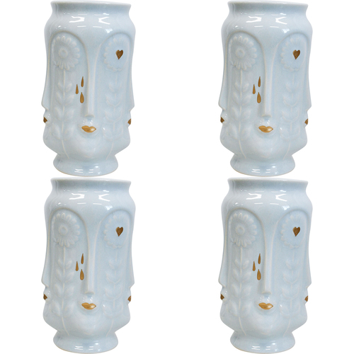 4PK LVD Ceramic Flower Vase Sunflower Kiss Sky Decorative Home Decor