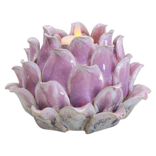 LVD Talia Artichoke Ceramic Candle Holder 14.5x10.5cm - Pink