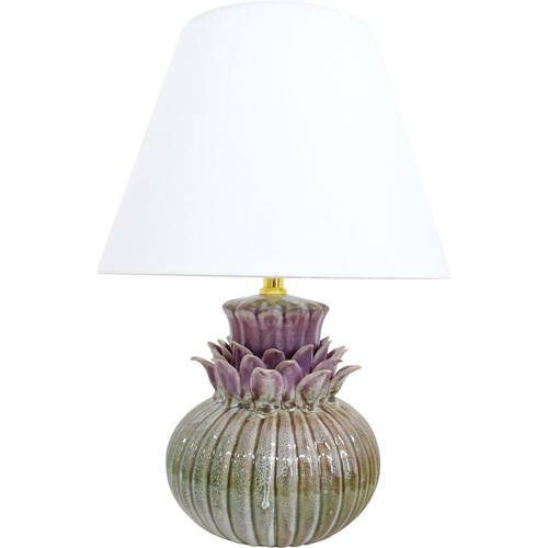 LVD Mixed Glaze Ceramic Cotton Talia Table Lamp 28x41cm Green/Purple