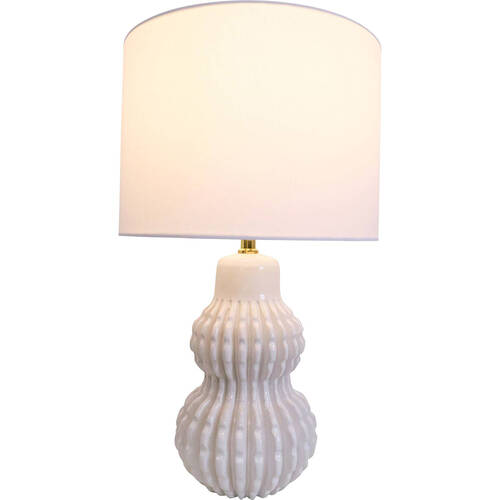 LVD Ceramic/Cotton Lamp Home/Room Decor 28x34cm - Malabar Ivory