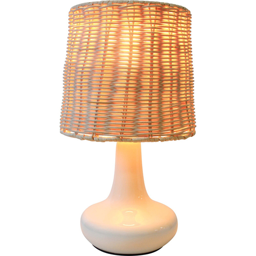 LVD Pippa Ceramic/Wicker 30cm Lamp Home/Office Table Decor