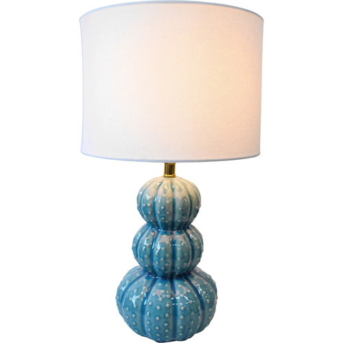 LVD Anemone Stack Ceramic/Linen 49cm Lamp Sea Foam Home/Office Table Decor
