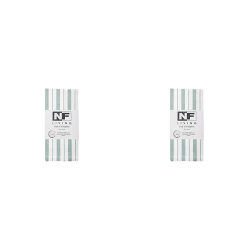 2x 4pc NF Home & Entertaining Essentials French Napkins 24x12cm Striped Sage