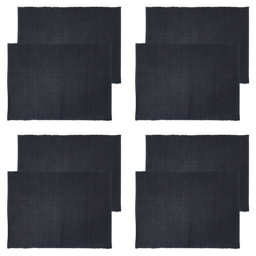 4x 2pc NF Home & Entertaining Essentials Une Placemat 18x10cm Solid Black