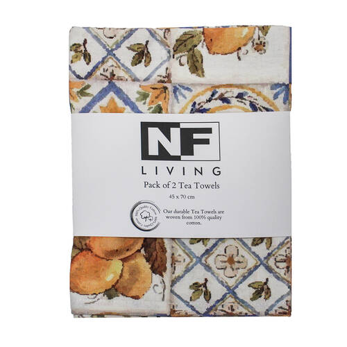NF Home & Entertaining Essentials PortTile Tea Towel 45x70cm Multicoloured