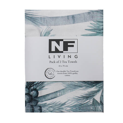 2pc NF Home & Entertaining Essentials TreeDidy Tea Towel 45x70cm Solid Grey
