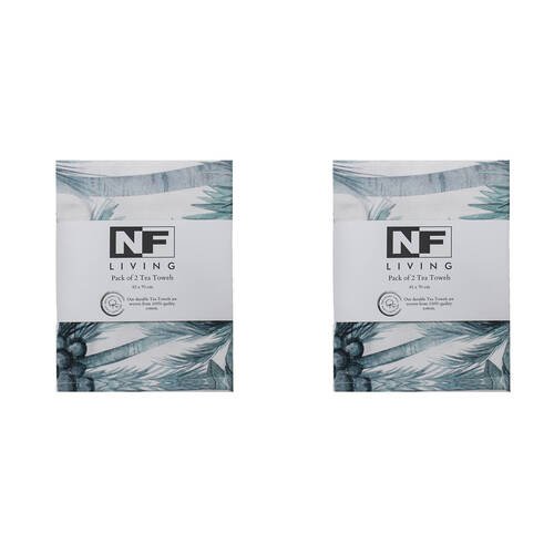 2x 2pc NF Home & Entertaining Essentials TreeDidy Tea Towel 25x18cm Solid Grey