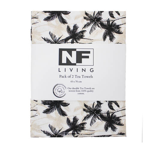 2pc NF Home & Entertaining Essentials Treemend Tea Towel 25x18cm Solid Black