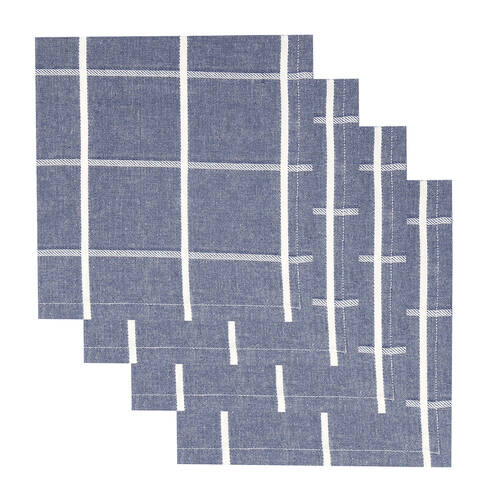 4pc NF Home & Entertaining Essentials Greenland Napkin 45x45cm Checked Blue