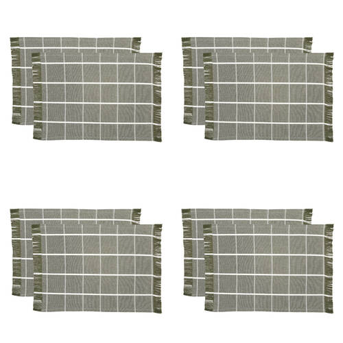 4x 2pc NF Home & Entertaining Essentials Greenland Placemat 33x45cm Solid Olive