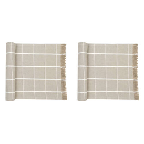 2PK NF Home & Entertaining Essentials Greenland Table Runner 180x35cm Taupe