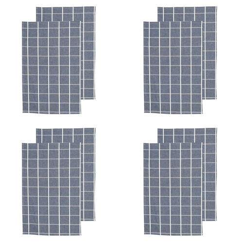 4x 2pc NF Home & Entertaining Essentials Greenland Tea Towel 45x70cm Solid Blue