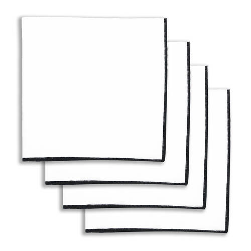 4pc NF Home & Entertaining Essentials Bourdon Napkins 45x45cm Solid Black