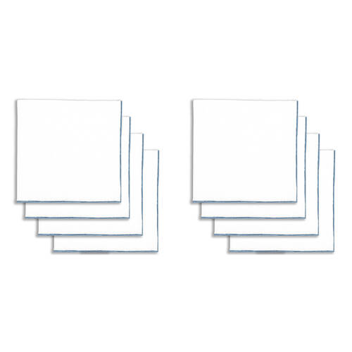 2x 4pc NF Home & Entertaining Essentials Bourdon Napkins 24x12cm Solid Blue