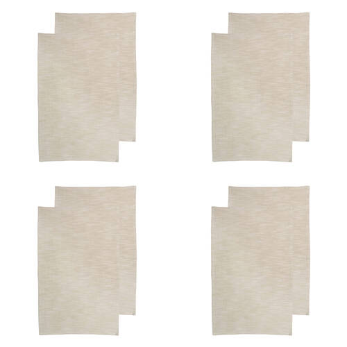 4x 2pc NF Home & Entertaining Essentials Elysian Tea Towel 45x70cm Solid Taupe