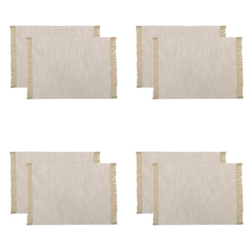 4x 2pc NF Home & Entertaining Essentials Elysian Placemat 33x45cm Solid Taupe