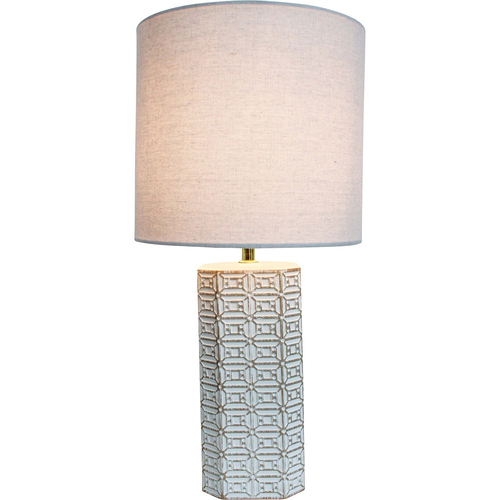 LVD Alegro Ceramic/Linen 53cm Lamp Home/Office Table Decor - White