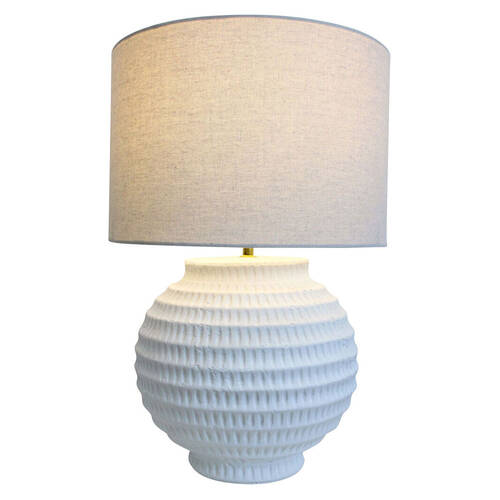 LVD Pompei Lamp Light E27 Bulb w/ Linen Shade 56.5cm - White