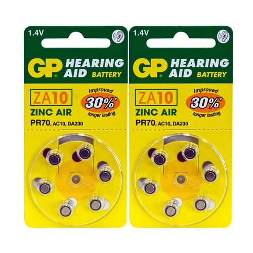 2PK HEARING AID BATTERY, 6 PACK