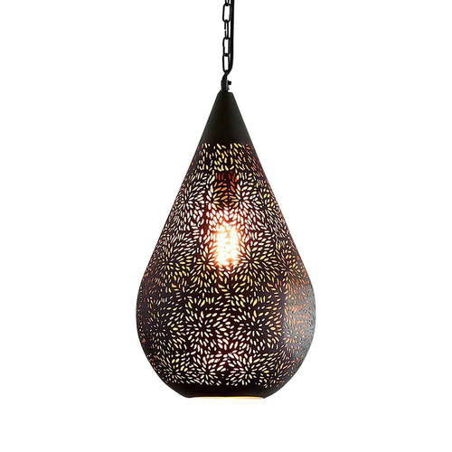 Belle Aquarius Iron Ceiling Pendant Light Medium 54cm - Black