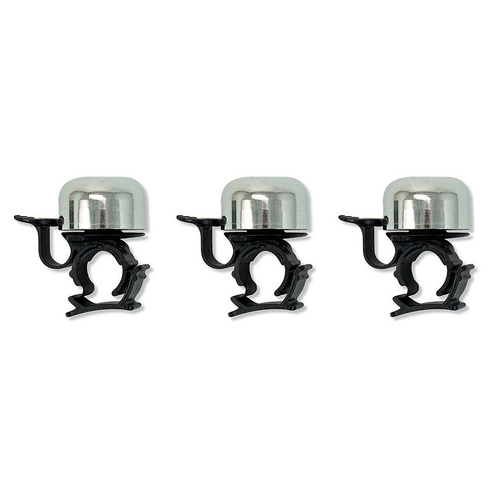 3PK Zefal Piing Bicycle Handlebar Ring Bell Accessory - Silver