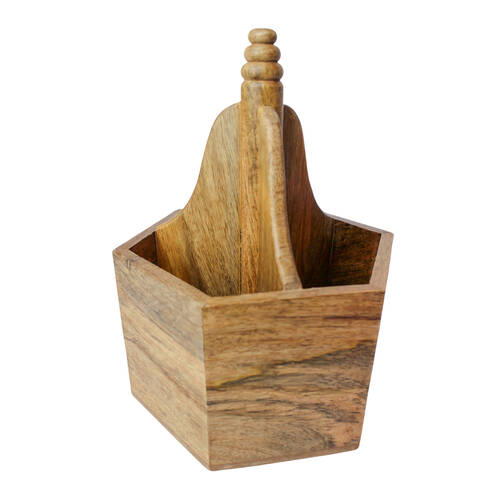 NF Living Hexagonal Caddy Cutlery Holder Multipurpose 26x21cm Natural