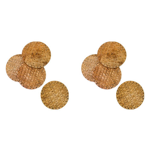 2x 4pc NF Living Mango Wood Coasters HandCrafted 10x10cm Solid Natural