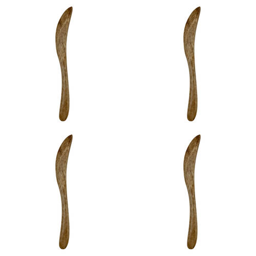 4x 4pc NF Living Mango Wood Spreader Handcrafted w/ Utensils 18x4cm Solid