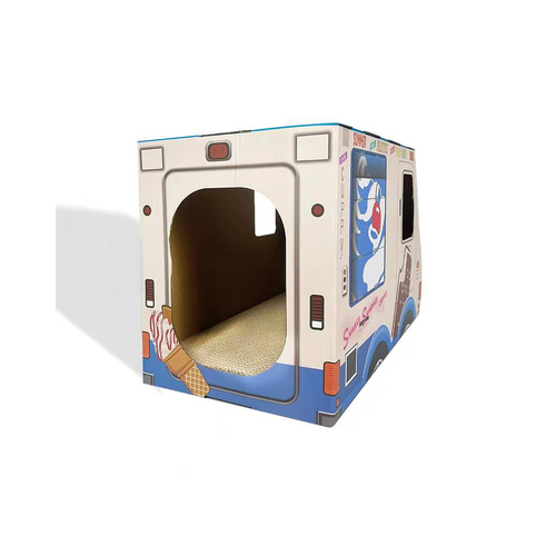 Zodiac Pet Cat 38x39cm Scratcher Ice Cream Van - Blue