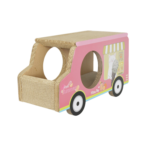 Zodiac Pet Cat 61x35cm Scratcher Ice Cream Van - Pink