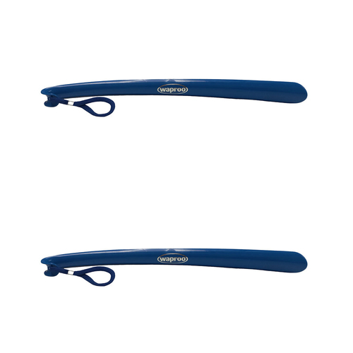 2PK Waproo Long Reach Plastic Shoe Horn Lifter Tool Blue