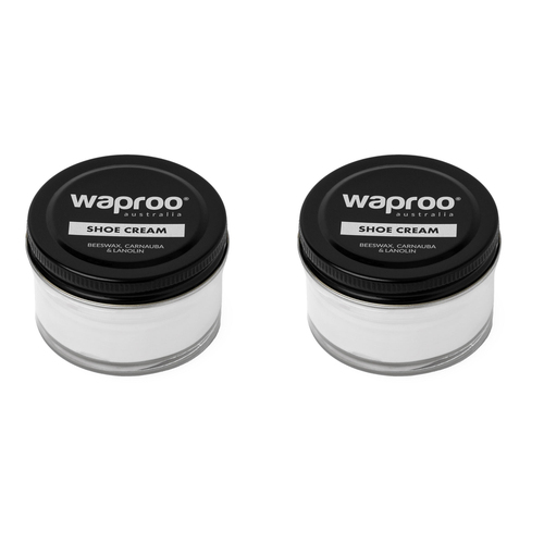 2PK Waproo Platinum All-in-One Shoe Polish & Cleaning Cream 50ml Neutral