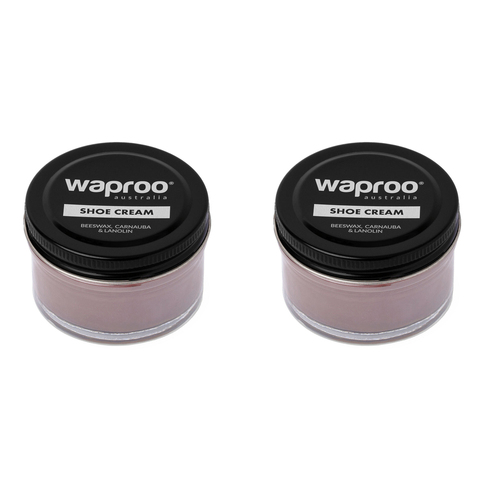 2PK Waproo Platinum Shoe All-in-One Polish/Shine Cream 50ml Grey